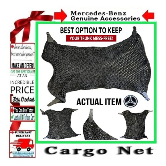 🛑 MERCEDES BENZ Genuine➕🆒 CARGO NET Universal LUGGAGE Trunk Storage💸BUY NOW‼️ - Picture 3 of 16